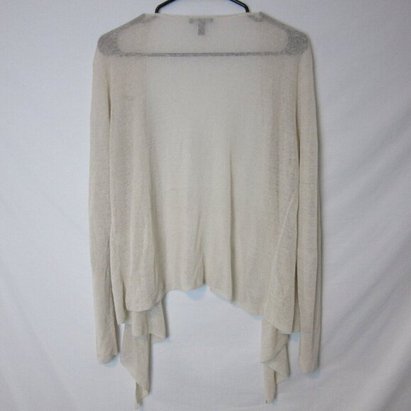 Eileen Fisher Italian Yarn Loose Knit Cream White Sweater Cardigan Women's Med - Picture 5 of 5